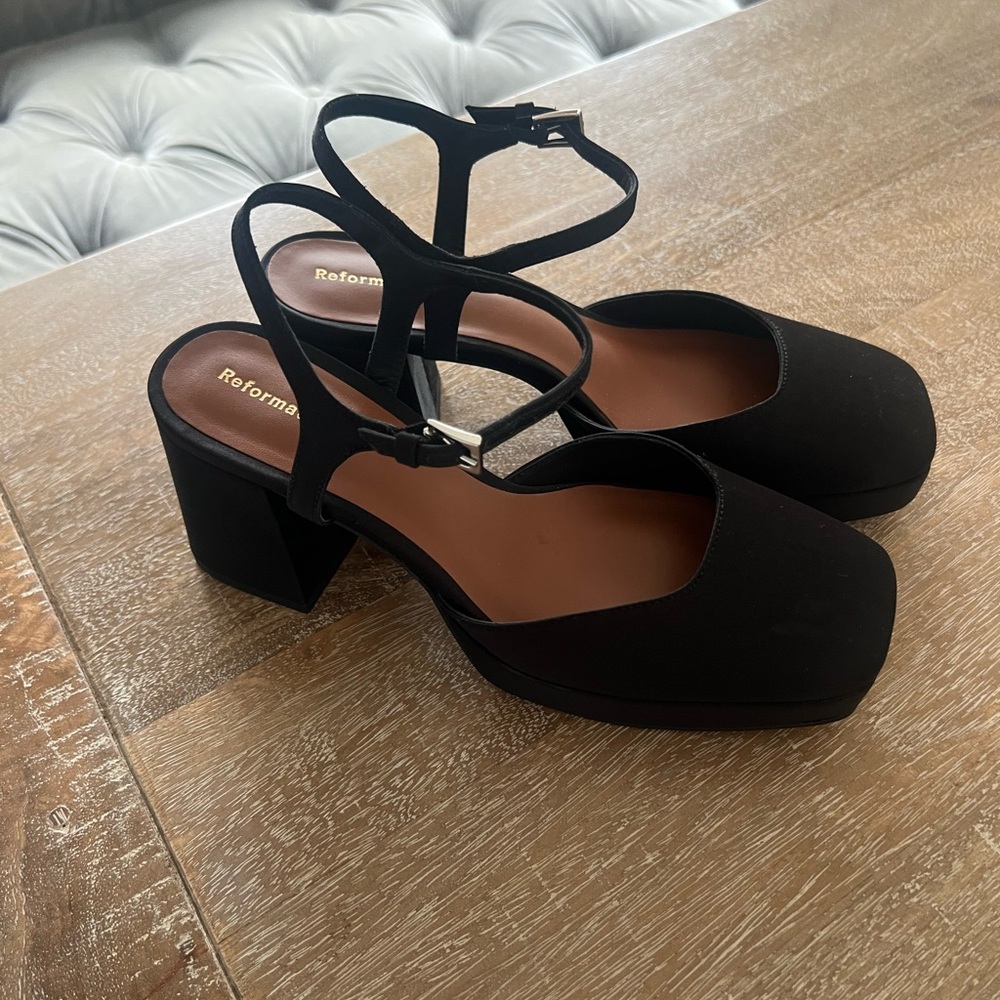 Reformation Black Marisol heels
